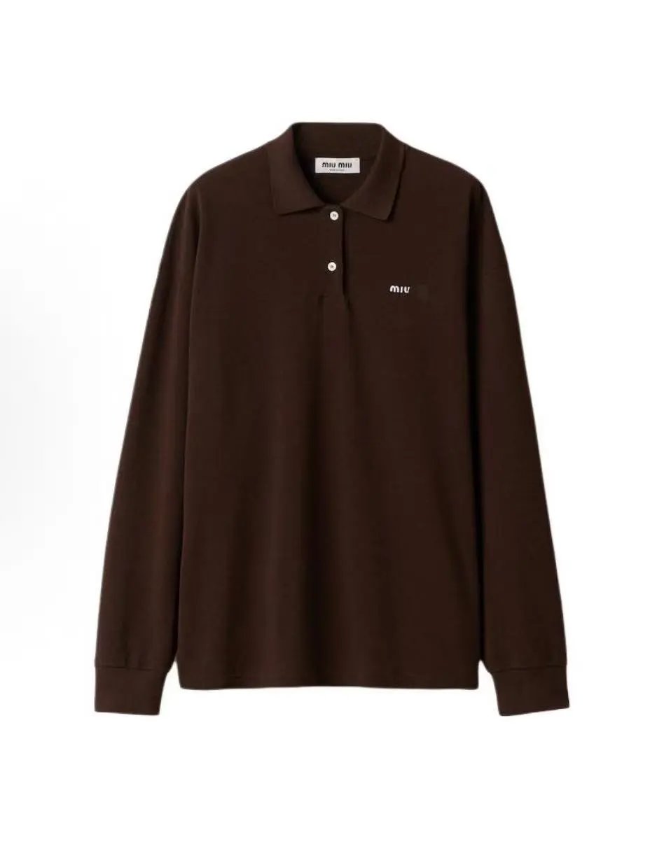 Mi Long Sleeve Polo Brown
