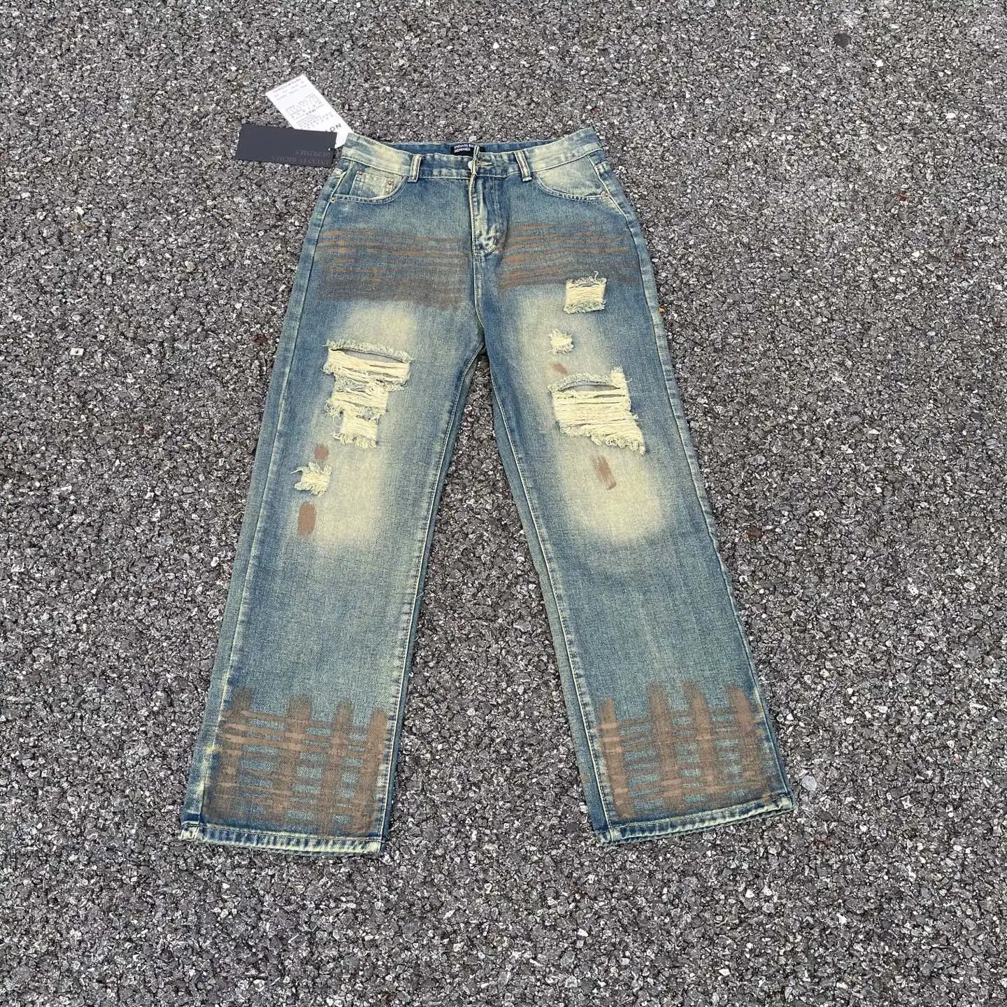 ERD Ripped Mud Dyed Jeans