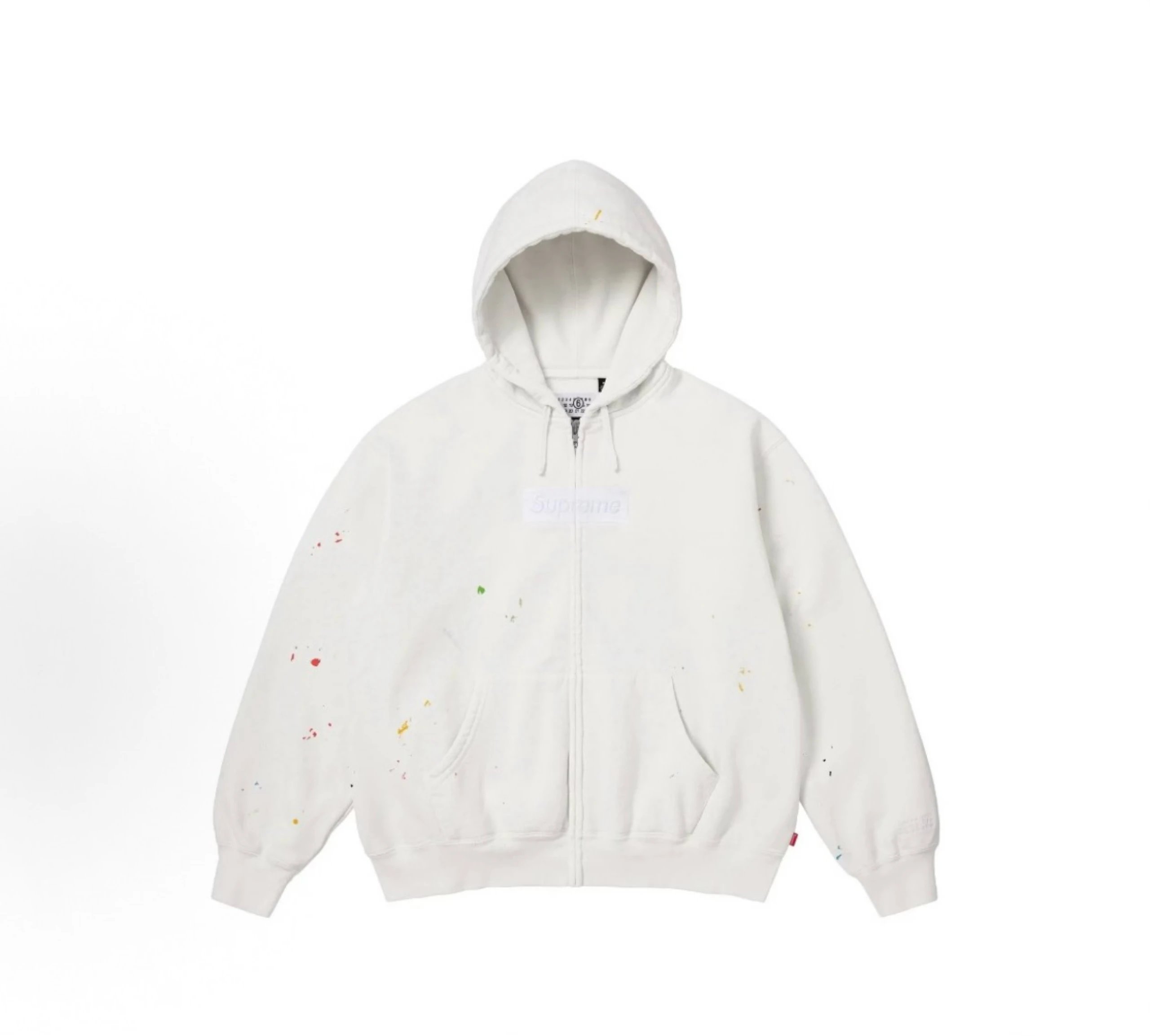 SUP Zip Up Hooded Sweatshirt White