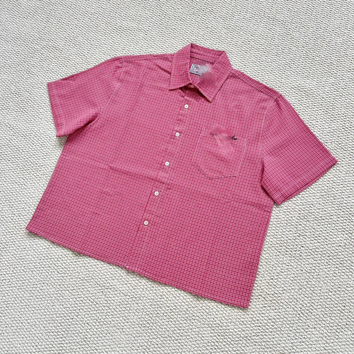 Mult Red Small Check Short Sleeve Shirt