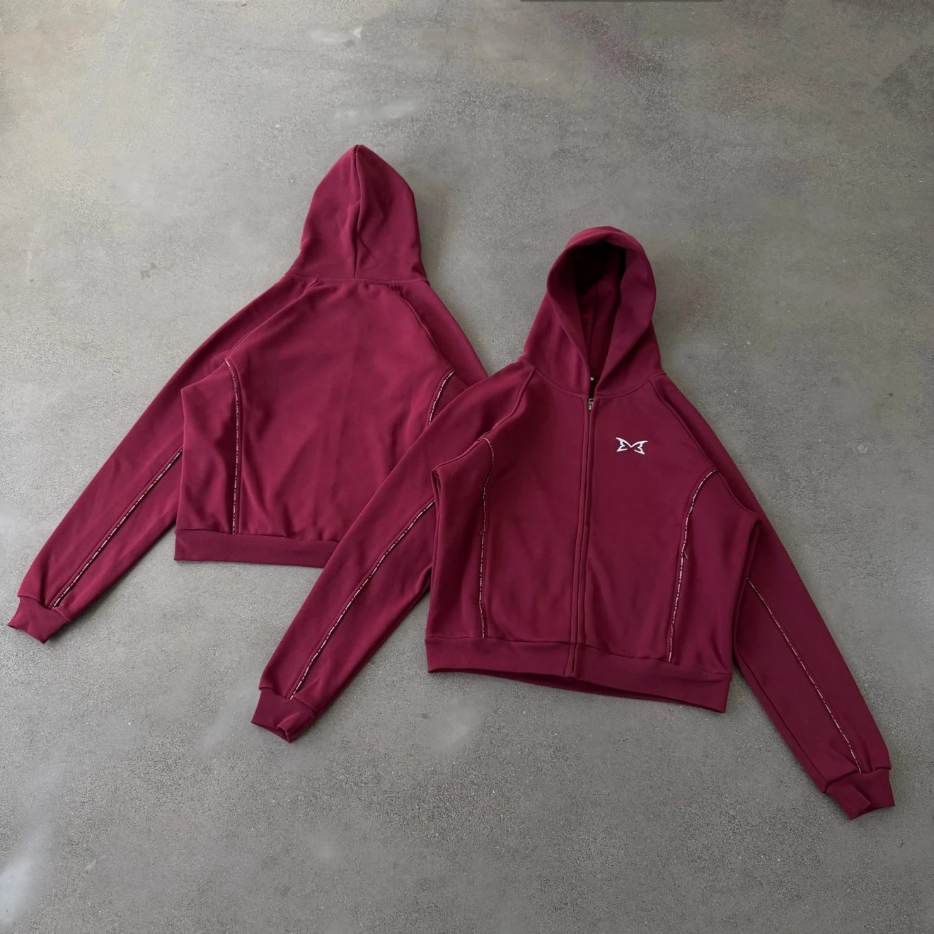 Mertr Red Reflective Zip Hoodie