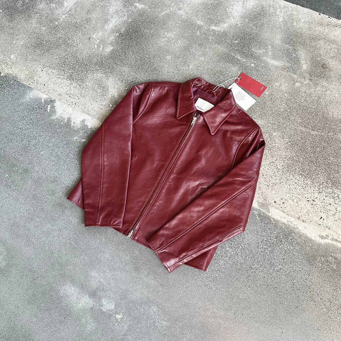 Mult Leather Jacket Bordeaux